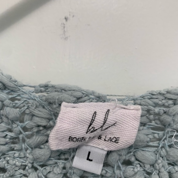 Bobbles and Lace Teal Popcorn Sweater - Picture 2 of 3